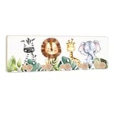 Holzura Kindergarderobe Kleiderhaken für Kinder, Hakenleiste und Garderobe für das Kinderzimmer, Garderobenleiste aus Holz für die Wand