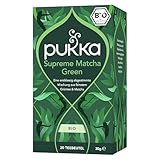 Pukka Tee, Bio Grüntee 'Surpreme Matcha Green', mit bestem Matcha, für grünen Schwung in deinem Alltag, 1er Pack, 20 Teebeutel