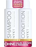 NYK1 Sulfatfreies Shampoo Und Conditioner (2 x 500ml) Ideales Keratin Shampoo Und Pflegespülung Nach Der Pflege Der Haare Für Haarglättung - Salzfreies Shampoos Ohne Sulfate Parabene Und Silikone
