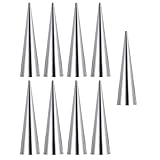 Veemoon 9 Stück Brotbackform aus Rostfreiem Edelstahl Konisch Geformte Croissantform Backzubehör für Heimbäckerei Größe L Wiederverwendbar und Leicht zu Reinigen