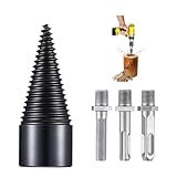 Bohrkegel Holzspalter, 32mm Holzspalter Schraube Kegel mit 3 Bohrgriffe, Brennholzspalter Bohrer Spaltholzkegel Holzspalter Kegelspalter Holzspalterbohrer
