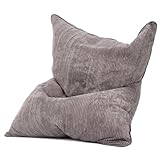 KBZSlyn Sitzsäcke aus Cord (ohne Füllstoff), riesiger Sitzsack, Bett, quadratisch, bequem und langlebig, Wohn- und Schlafzimmermöbel für Erwachsene, Paare, Gäste (grau)