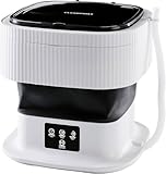 CLEANmaxx Mini-Waschmaschine ideal für Unterwegs | Mobile Waschmaschine mit 2 Waschprogrammen & einem Schleudergang | Zusammenfaltbar & leise | Für bis zu 1kg Wäsche | Geeignet für Camping & Reisen
