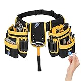 Werkzeuggürtel Herren,Handwerker Gürtel mit 27 Taschen,Magnetische Werkzeugtasche für Männer,Abnehmbare und Verstellbare Werkzeugtasche für Elektriker,Schreiner,Bauarbeiter,Arbeitsschürze