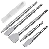 6pcs Meißel Set Stahl 15cm 25cm Bohrhammer Meißel Enthalten Spitzmeißel Flachmeißel Breitmeißel Multifunktionale Weitgehend Kompatibel Spatmeißel Bohrhammer für Fliesen Beton Stein Mauerwerk