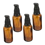 MOTHNUR 4 Stück Braune Flaschen Für Ätherische Öle, Nachfüllbare Parfümflaschen, Kleine Pumpflaschen, Leere Lotionsflaschen, Nachfüllbare Reiseflaschen, Kleine Sprühflaschen, Feine