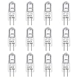 Caldarax 12 Stück G4 20W Halogenglühbirne 12V, Dimmbar 2700K Warmweiß, 280LM, 2 Pin Halogen Stiftsockellampe, G4 Halogenlampen 20 Watt, für Kronleuchter, Dunstabzugshauben, Schrankbeleuchtung