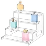 Janaden 4-stufiger Acryl Riser Display Ständer Treppe Display Regal Schminktisch Plastik Organizer Aufbewahrung, Stufen Präsentationsständer Kompatibel mit Funko Pop Figuren, Cupcake, Dessert,Kosmetik