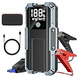 Auto Starthilfe Powerbank 3000A Spitzenstrom, 26800mAh Starthilfe Powerbank mit LCD-Display(Für alle Benzinmotor/8,0L Dieselmotoren), Starthilfegerät mit LED Taschenlampe, Q2 Jump Starter