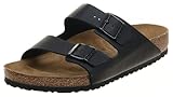 BIRKENSTOCK Sandale Arizona Superlauf, Birko-Flor, schwarz/rot, schmal, Größe 38 230116-38 (Pantolette Schuh Halbschuh Latsche Zweischnaller Berufsschuh Schuhe Birki Arizona Slipper Pantoffel)