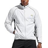 Generisch Windjacke Damen, Regenjacke Herren Mit Kapuze Sonnenschutz Übergangsjacke Leichte Fahrradjacke Atmungsaktiv Sportjacke Windjacke Windbreaker Einfarbig Fahrrad Wasserdicht, Weiße, XL