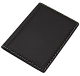 Elegantes Ausweisetui/Ausweishülle/Kreditkartenetui mit Kontrastnaht 4 Fächer MJ-Design-Germany Made in EU Designs (Design 2 / Schwarz)
