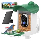 Vogelhaus Mit Kamera Outdoor Solar: Smart Birdfeeder Häuser mit 2K Live-Cam - AI identifizieren Vögel Arten und Auto Instant Ankunft Alarm außerhalb Garten Vogelliebhaber