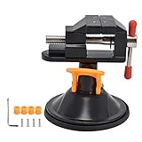 LOCADENCE Schraubstock, 360-Grad-Universaldreh-Schraubstockklemme, 0 bis 2,5 cm Rohrschraubstock, Werkbank mit rundem Boden und Saugnapf zum Festklemmen von Befestigungsgeräten