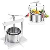 YUENFONG 5L Obstpresse Edelstahl Fruchtpresse Manuelle Presse Saftpresse Beerenpresse mit Edelstahlkorb, Weinpresse Maischepresse für Obst, Gemüse, Trauben