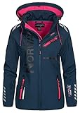 Geographical Norway Damen Softshelljacke Reine Navy/Fluo pink L