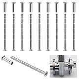 cutefly Kinderbettschrauben und -bolzen, verchromte Schrauben, lange Steckschrauben, Türgriff-Befestigungsschrauben, vernickelte M4-Schrauben für Innen- und Außenmöbel, fest (10), Silber, 6 x 0,7 x