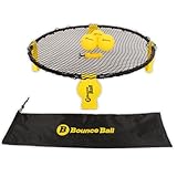 L.A. Sports Bounce Ball Deluxe Set | Roundnet Spiel mit rundnetz, 3 spielbällen, Tragetasche & ballpumpe | Outdoor Sport für Kinder & Erwachsene | perfekt für Garten, Strand & Park