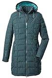Killtec Damen Skane Wmn Quiltet Prk Parka In Daunenoptik Mit Abzippbarer Kapuze, Blau/Grün, 42 EU