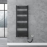 doporro Design Badheizung gerade 160x60cm Anthrazit Röhrenheizkörper Horizontal 2in1 Mittelanschluss oder Seitenanschluss Badheizkörper mit Heizstab 800W