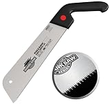 Famex 5505 Profi Japansäge 300mm aus Karbonstahl 14TPI - Made in Japan - Dicke nur 0,6mm, Japanische Zugsäge Kataba mit flexiblem Sägeblatt, Feinsäge, Handsäge für gewerblichen Einsatz