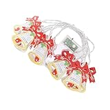 TOKIDNY Weihnachts Glöckchen Lichterkette 15m aus Eisen Warmweiß Batteriebetrieben Dekorative Christbaumbeleuchtung für Baum Fenster und Wohnzimmer