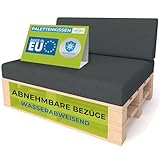 Pillows24 - Palettenkissen 2-teiliges Set | Palettenauflage für Palettensofa | Rückenkissen & Sitzkissen für Europaletten | Palettenmöbel für Indoor & Outdoor mit UV-beständig | Made in EU | Graphit