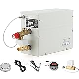 CGOLDENWALL 3 KW Haushalt Sauna Dampfgenerator 220 V, ideal für Sauna/Dusche/Bad/Spa, mit Automatischer Entwässerung, LED-Digital-Regler 35-55℃, für 1.5-3 m3 Raumheizung