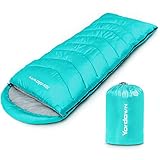 Yordawn Schlafsack Outdoor Camping Erwachsene Kinder, Schlafsäcke Sommer Winter 3-4 Jahreszeiten, Deckenschlafsack Ultraleicht Sleeping Bag Kleines Packmaß Reiseschlafsack Wasserdichter, Himmelblau