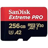 SanDisk Extreme PRO microSDXC-Karte 256 GB Class 10, UHS-I, v30 Video Speed Class stoßsicher, Wasserdicht
