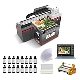 RAINBOWDGT A3 UV-Drucker mit Laptop, Flachbett Tintenstrahldrucker für den Druck Acryl PVC Auf Holz Metall