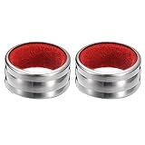 QUARKZMAN 2Stk Weinflasche Kragens Edelstahl Wein Tropfring 40mmx19mm Auslaufsicherer Ring Tropfstopfen für Wein Flaschen Wein Stopp Zubehör für Bar und Zuhause (Rot Silber)