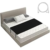 Erdungspads zum Schlafen, Erdungsmatte für Bett, 68, 6 x 132, 1 cm, PU-Blätter mit 4, 6 m langem Draht, atmungsaktives schwarzes Pad mit Befestigungsband für bessere, Matte