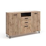 Vicco Sideboard Amber, Eiche/Schwarz, 150 x 100 cm