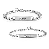 Armbander mit Gravur | Personalisiertes Armband für Paare | Armband mit Gravur | Pärchenarmband | Namensarmband | Silberarmband für Herren & Damen
