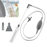 Beiiry Siphon-Bodenreiniger für Aquarien, Aquarium Zubehör mit Einstellbarem Ventil, Mulmsauger Aquarium, Schneller Wasserwechsel & Sandaufnahme, Sicher für Fische und Garnelen(3 Meter,Grau)