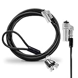 Cable Technologies Nano-Sicherheitskabel, Stahl, Diebstahlschutz, 180 cm, für Notebook, Kensington Nanosaver, Schlüsselverschluss, 2 Schlüssel, Nano-Saver Schutzschloss, PVC-Beschichtung
