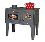 Kaminofen mit Backfach und Herdplatte Alegra 93933 6 kW Kamin Mehrfachbelegung Holzofen Ofen Holz Holzherd Küchenhexe Kochplatte Küchenofen