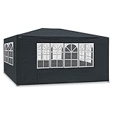 MaxxGarden Partyzelt - Festzelt - Bierzelt - 3x4m - 12m² Pavillon mit 4 aufrollbaren Seitenwänden - Wasserabweisend - UV-Schutz 50+ - Anthrazit