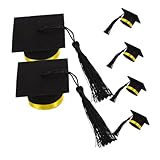 VERDANVERSE 6 Stück Arzt Hut Dekoration Mini Wein Abschluss Flaschenverschlüsse Kappe abschluss flasche abdeckung Flaschenverschluss Kleine Grad -Flaschenverschlüsse Abdeckungen Filzstoff Gelb