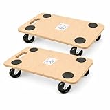 2X Transportroller 58×30 cm – bis 200 kg Tragkraft – MDF Rollbrett mit Anti-Rutsch – Möbelroller mit 4 leichtgängigen 360° Lenkrollen – Transporthilfe für Umzug, Möbel & Geräte