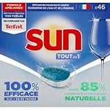 Sun Spülmaschinentabs All in 1 – 46 Tabs – 100 % effektiv bei mehr als 99 Flecken – Ökolabel – hergestellt in Frankreich