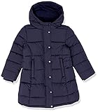 Amazon Essentials Mädchen Lange, schwere Pufferjacke mit Kapuze, Marineblau, 4 Jahre