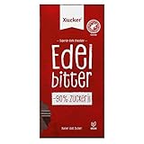 Xucker Edelbitter Schokolade mit Xylit - Vegane Edelbitter Schokolade ohne zugesetzten Zucker (75% Kakao) Vegane Schokoladentafeln mit Xylit gesüßt (80g)