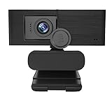 1080P Webcam HD mit Privatsphäre-Abdeckung - Pro Web-Kamera mit Stereo-Mikrofon und manuellem Fokus 1080P Webcam für PC Laptop Desktop Mac Videoanrufe, Konferenzen Skype YouTube