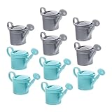 Gogogmee 10Stücke Miniatur Gießkanne Kunststoff Realistische Dekoration für Puppenhaus Süße Gießkanne für Fotografie Requisiten Tiefgrau und Pfauenblau Zubehör