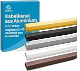 Onpira® Aluminium Kabelkanal in 5 Farben – TV-Kabelkanal selbstklebend oder zum Schrauben – für Wand & Boden – saubere Kabelführung im Innen- & Außenbereich (33x1100mm, Weiß Selbstklebend: Nein)