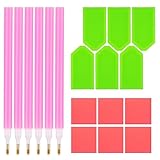 WOLMIK 5D DIY Diamond Painting Zubehör Kit, 18 Stück Diamant Painting Bilder Kit für Diamantperlen Bastelzubehör, Diamant Painting Craft Nail Art Stickerei Kreuz Stitch mit Stift für Erwachsene Kinder