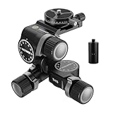 NEEWER 3 Weg Neiger Stativkopf mit 360° Panorama Arca QR Platte, Getriebeneiger für Kamerastative, Aluminiumlegierung 3 Geared Tripod Head mit Schnellschalter Groß & Fein Dual Modi, Max.Load 6kg, TH15