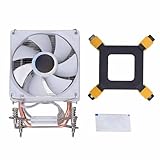 Ausla CPU-Luftkühler, 2000U/min 22dB 3-Pin Kupferrohr Aluminiumlamellen CPU-Lüfter mit Rückplatte 48CFM Luftvolumen